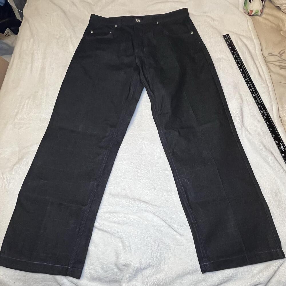 Dmar Pants Mens Size 36 Black Chino Bootcut Embroidered Studded 32 Inseam